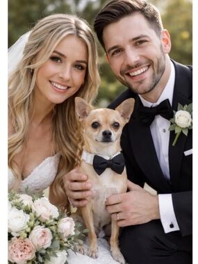 Doghaus Wedding Formal Chic Satin Bow Tie Dog Collar Tuxedo Cute NWT L 14” - 20”